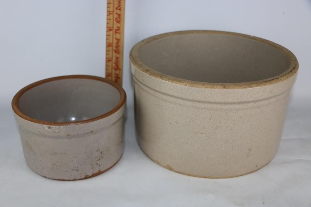 2 Antique Crock Bowls