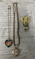 (3) Women’s Heart Pendants w/ Chains