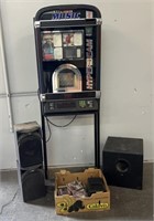 CD Juke Box W/ Box Of CD’s w/ (3) Speakers