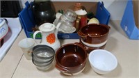 Kitchen Lot- Pitchers, Teapot, Soup Crocks and Mor