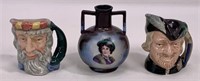 Small Royal Doulton mugs, 2.5" tall, Neptune,