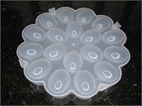 11" Diameter Plastic Lidded Egg Plate