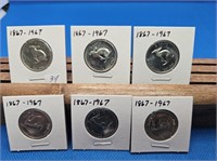 6-1867-1967 UNCIRCULATED 5 CENT COINS
