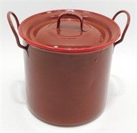 Vintage Covered Enamelware Berry Bucket Pail with