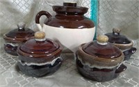 New Set of 4 Bean/Soup Bowls + Pottery Jug