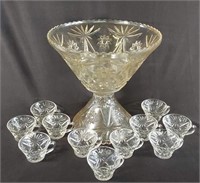 Early American Prescut Punchbowl with Base