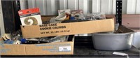 SHELF LOT: ASSORTED HARDWARE, CASTERS, CHAIN,