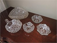 Collection of Assorted Vintage Cut Glass Bowls