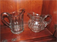 Pair of Pressed Glass Water Pitchers