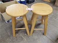 Pair of Solid Wood Stools