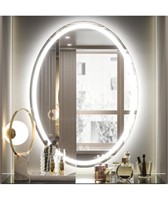 Keonjinn 24 x 32 Inch Oval LED Mirror for Bathroom
