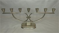 Vintage Large Metal Judaica Menorah Candleholder
