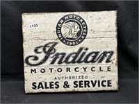 REPOP "INDIAN" MOTORCYCLE MAN CAVE SIGN (WOOD)