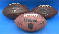 3 Vintage Wilson Footballs