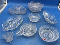 2 Trays Of Clear Cut & Pressed & Other Glassware