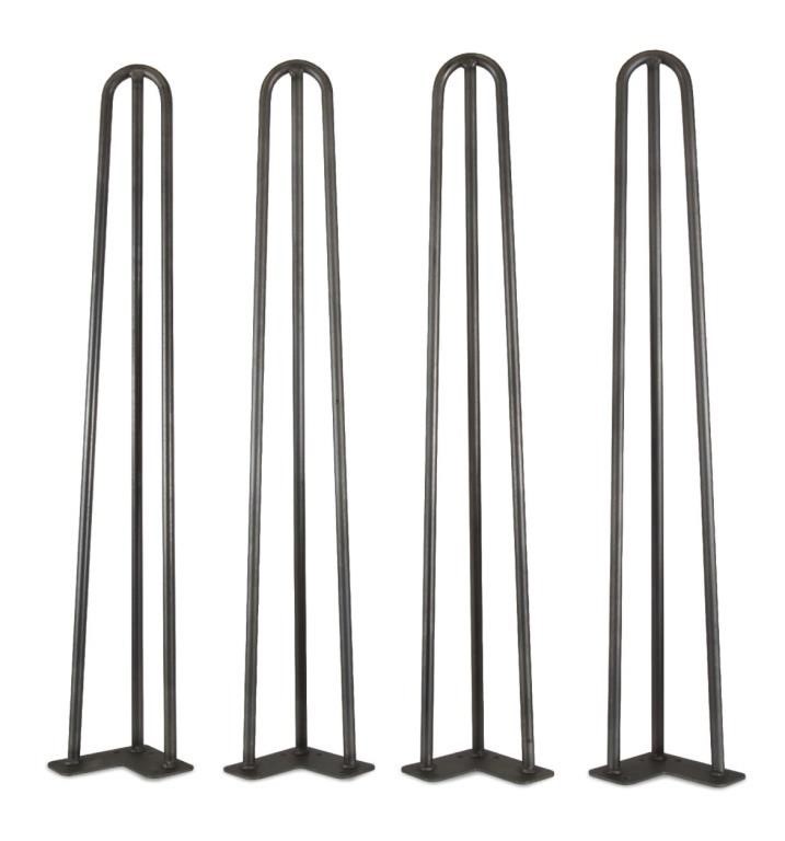 Black Hairpin Table Legs, 1/2" Diameter Set of 4
