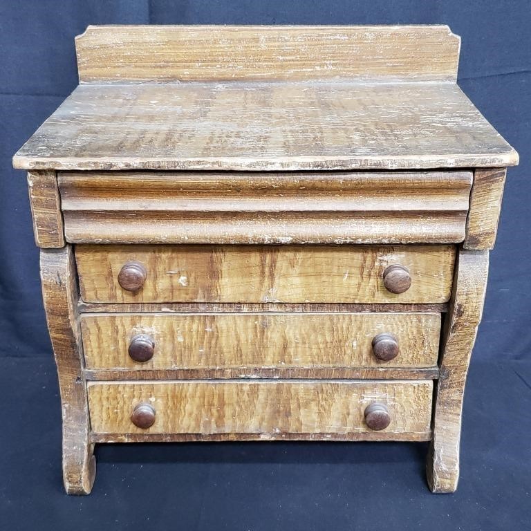 Antique salesmen sample chest with drawers