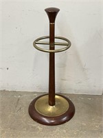 Wood & Brass Umbrella Stand