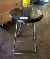 WOOD TOP, METAL LEG STOOL, 14" X 24"