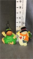 wooden decor - snowman and St. Patricks day