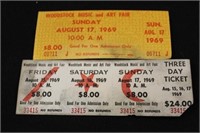 2pc Unused Woodstock Single & 3 Day Tickets
