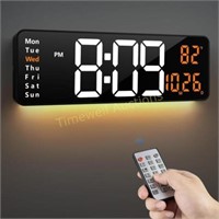 LEIKE 16.2' Large Digital Wall Clock - Black