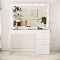 Boahaus Serena Vanity with Lights  7 Drawers
