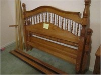 Wood queen bed -