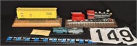 Railroad car display and plastic cars