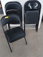 6 padded folding metal chairs