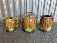 Rabbit tea caddy & pitchers. Made in Japan.