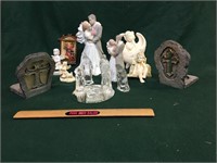 Figurines, angels, candle holders and nativity