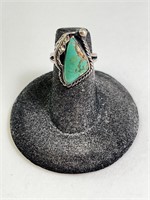 Vintage Sterling Native Turquoise Ring 3 Gr S-4.5