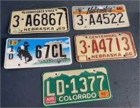 (5) Old License Plates