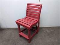 CRP BAR HEIGHT PATIO CHAIR - RED, 22" X 18" X 39"