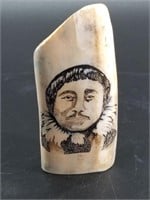 Lekemo ancient ivory carving of an Inuit man, 4