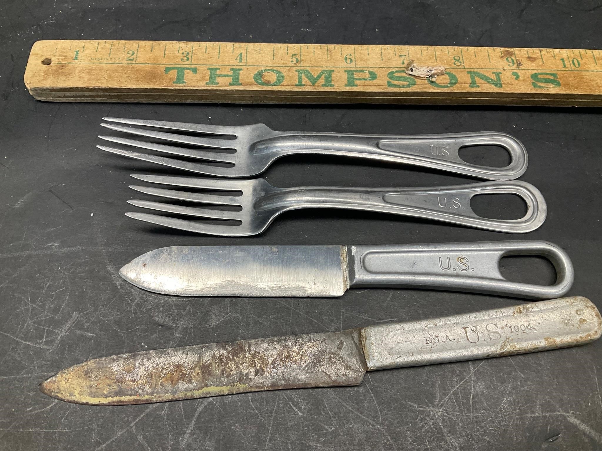 US military knives and forks