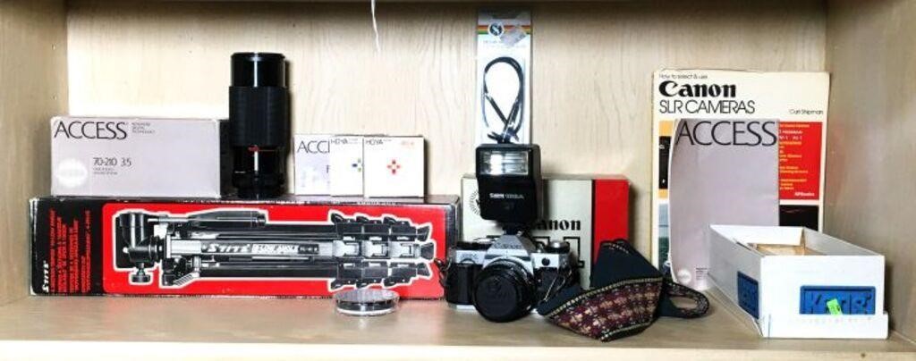 Canon AE-1 Film Camera with Strap, Box
