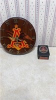 ANHEUSER BUSCH CLOCK AND PLAYING CARDS