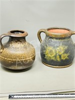 2 pc Pottery - Planter & Vase - 8" tall