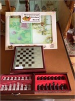 New chessboard game with pieces & kitchen boards