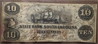 1857 State Bank of SC (Charleston) $10 Note