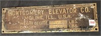 Montogemry Elevator Co. Brass ID Plate 4"x14"