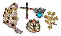 Vintage Fashion Jewel Brooches