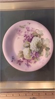 Wooden Shadow Box Framed Violet China Plate.