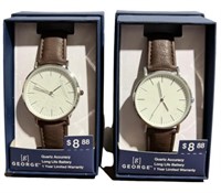 George Quartz Accuracy Mens Leather Band Watch