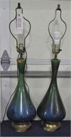 Pair of California Style Pottery Lamps – Blue