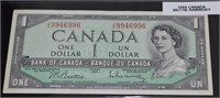 1954 CAD $1 Banknote Beattie & Raminsky