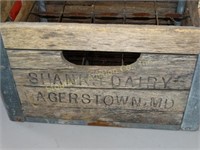 Shank's Dairy Hagerstown MD wooden milk crate