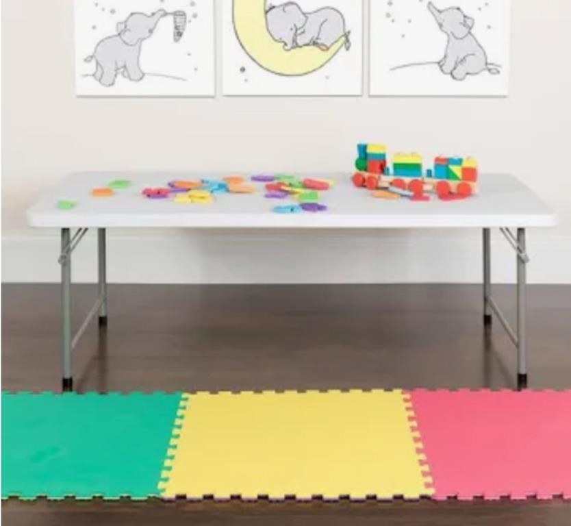 Kid's Granite White Plastic Folding Table